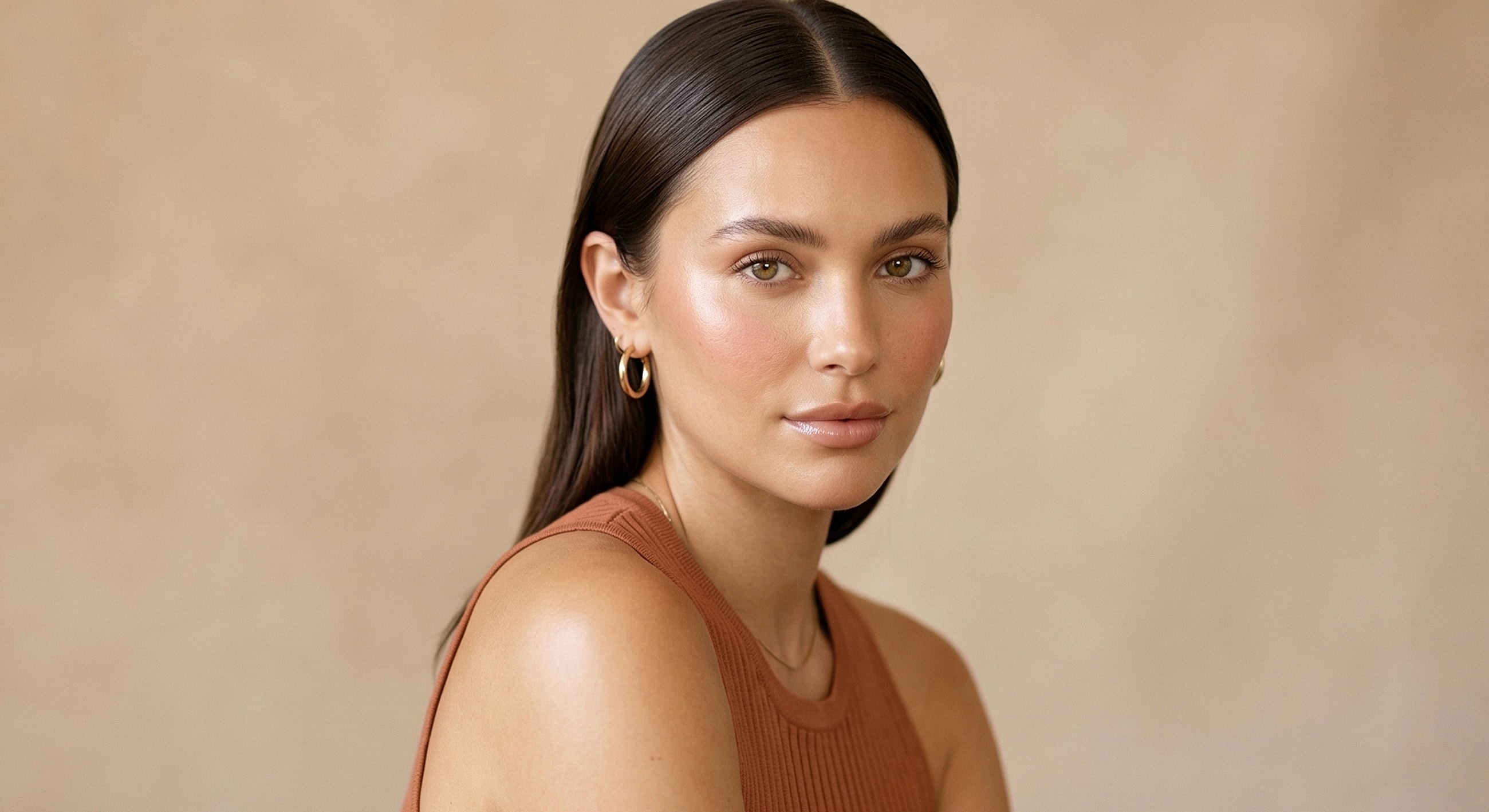 Portrait of a woman with minimal makeup.